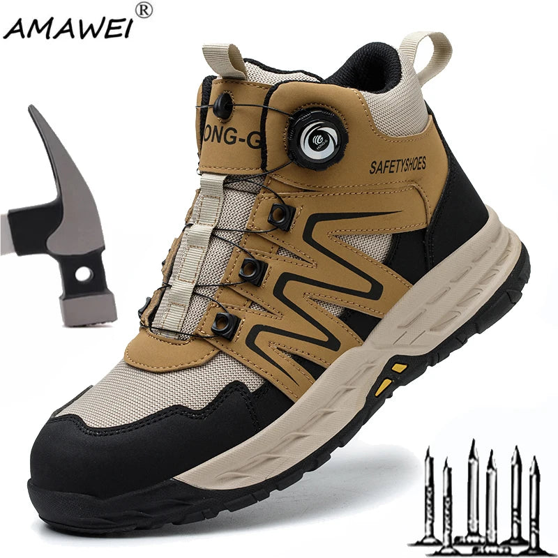 Men’s Steel Toe Safety Boots – Waterproof Anti-Smash Work Shoes