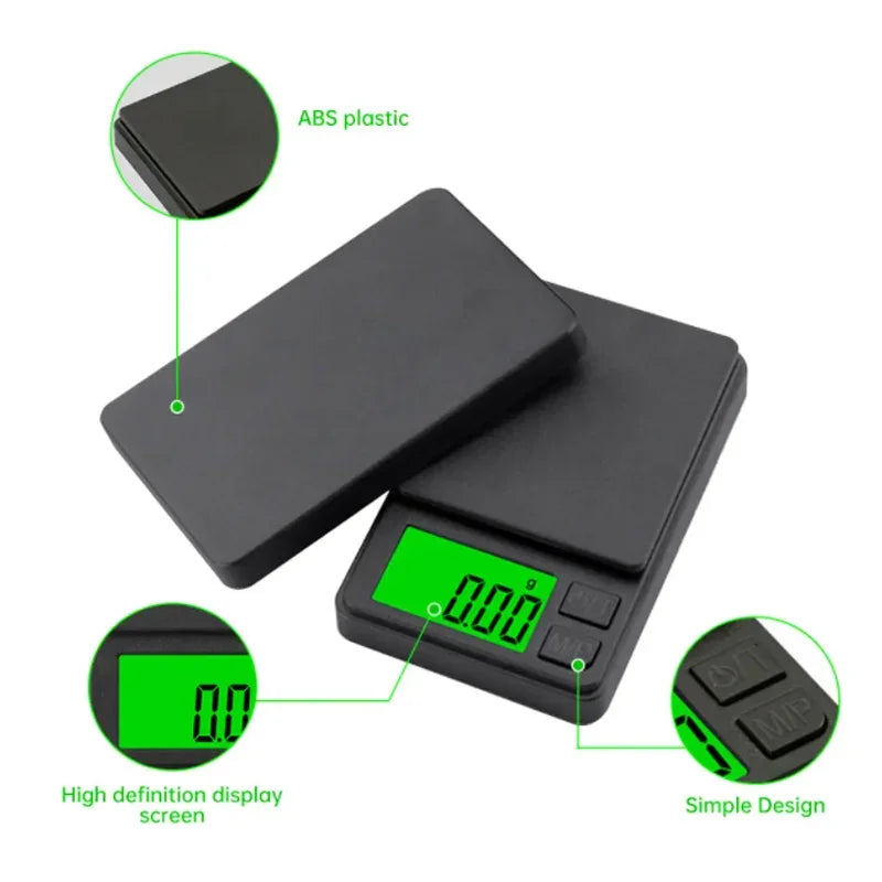 Precision Pocket Scale 1000g 0.1g Digital Gram Scale Backlit LCD Portable Jewelry Food Grain oz Tare Function Travel Use