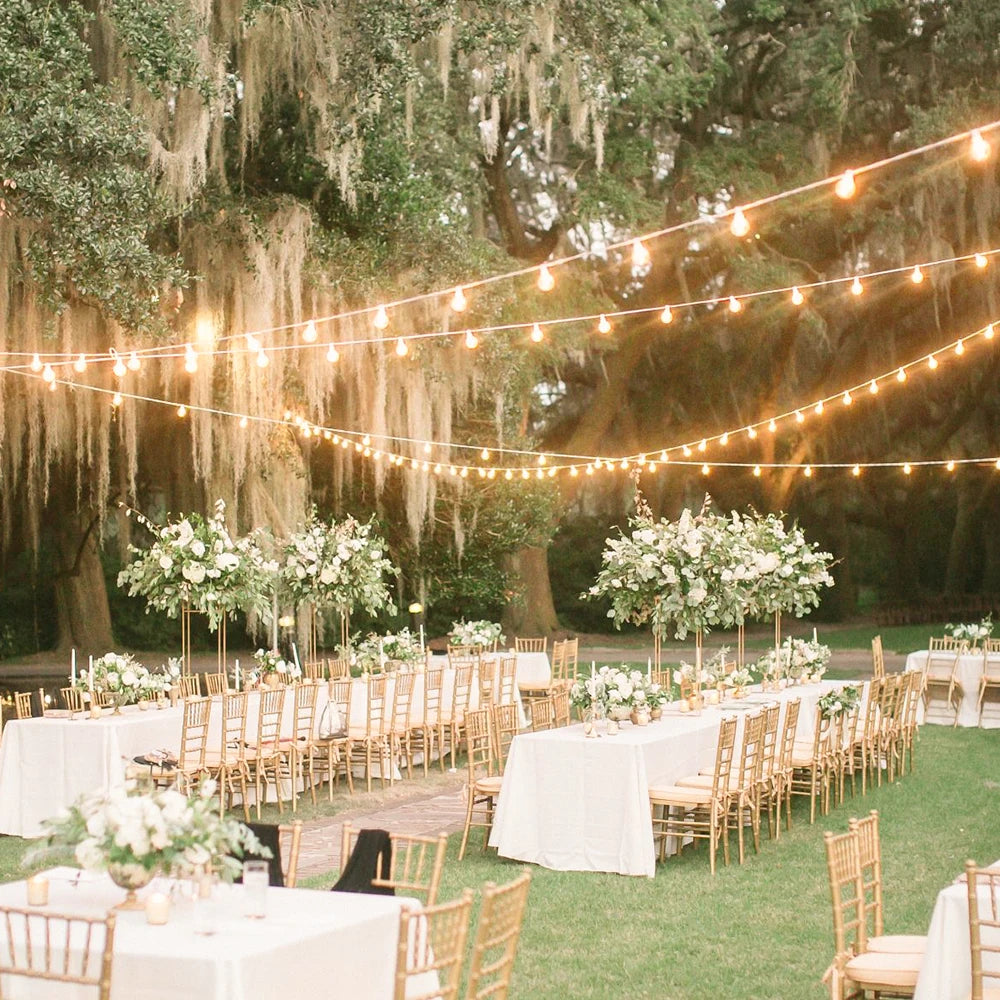 LED String Light 30M 15M Fairy String Light Festoon Patio Garden Lights Christmas Lights Gift White Cable Decoration Lights