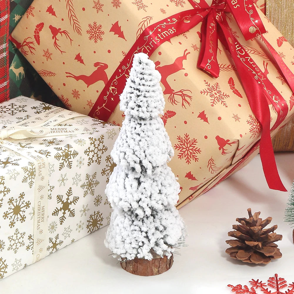 Christmas Artificial Flocking Snow Pine Tree Furniture Living Room Decoration Outdoor Party Decor New Year Snow Pine Pendant