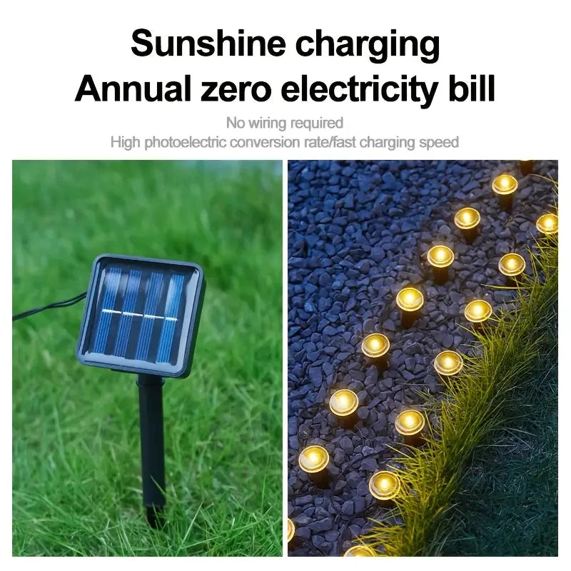 LED Solar Lights 8 Modes Outdoor Solar Garden Lights Waterproof Lawn Pilot Lamps for Trails Camping Yards Decorative Lighting