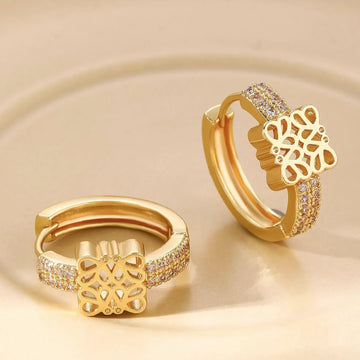 Fashionable Exaggerated Full Diamond Earrings Unique Design Sensation High-End Feel Small Audience Design New 2025 Model