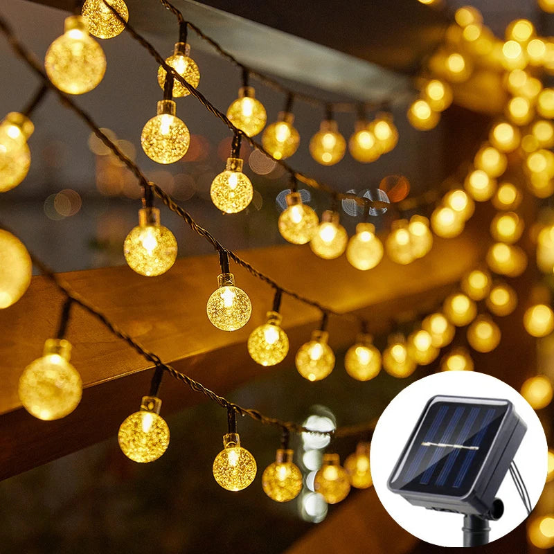 LED String Light Solar Fairy Lights 5m 20LED Warm Light Waterproof Outdoor Garden Wedding Decoration Christmas Lamp
