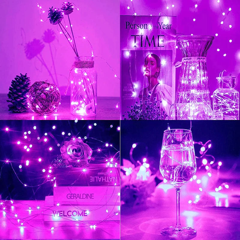 Outdoor LED Solar Fairy String Lights Waterproof Garden Decoration Garland 8Modes Copper Wire Light For Street Patio Christmas