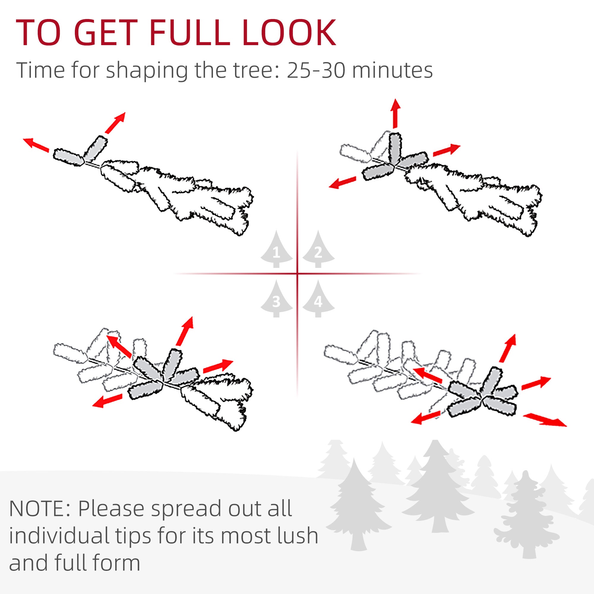 HOMCOM 6FT Artificial Snow Dipped Christmas Tree Home Indoor Decoration Green