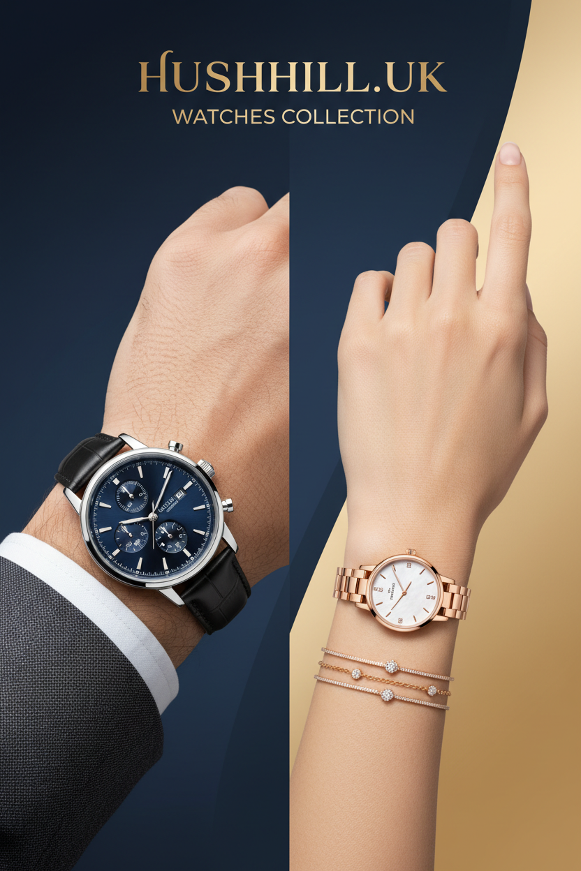 i need poster for hushhill.uk for watches collection man and wonen show on postershop_this_look_AVdw3f